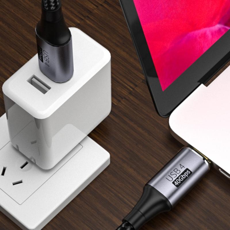 Type C Male to Type C Male Cable Nylon Braid 40Gbps 8K@60Hz PD100W Fast Charge Sync Data Cable 40Gbps for Laptop Tablet