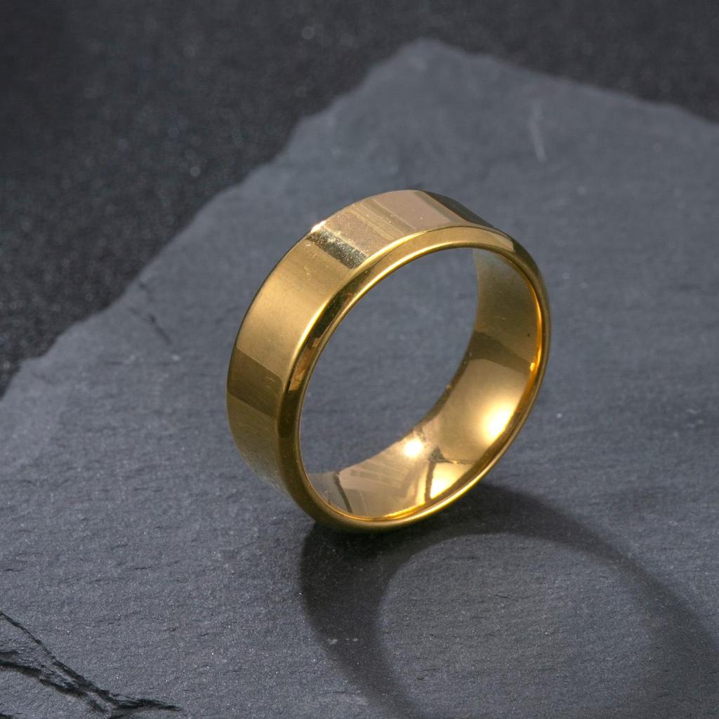 8MM Men's Stainless Steel Matte Ring - European & American Fashion