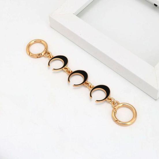 Extension Chain DIY Shoulder Bag Strap Replacement Extended Shape Chain Hollow Moon Purse Polished Lightweight Wallet Strap