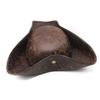 Chapeau de Pirate Cosplay Couleur Unie Cuir Synthétique Chapeau Tricorne Adulte Chapeau de Cowboy Western Drôle Halloween