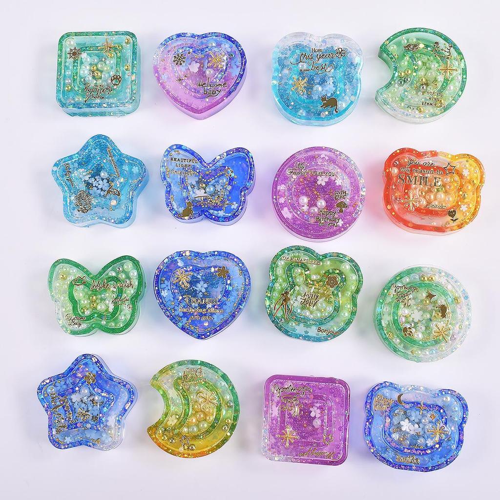Poppy DIY Epoxy Resin Star Moon Double Layer Sand Keychain Silicone Mold