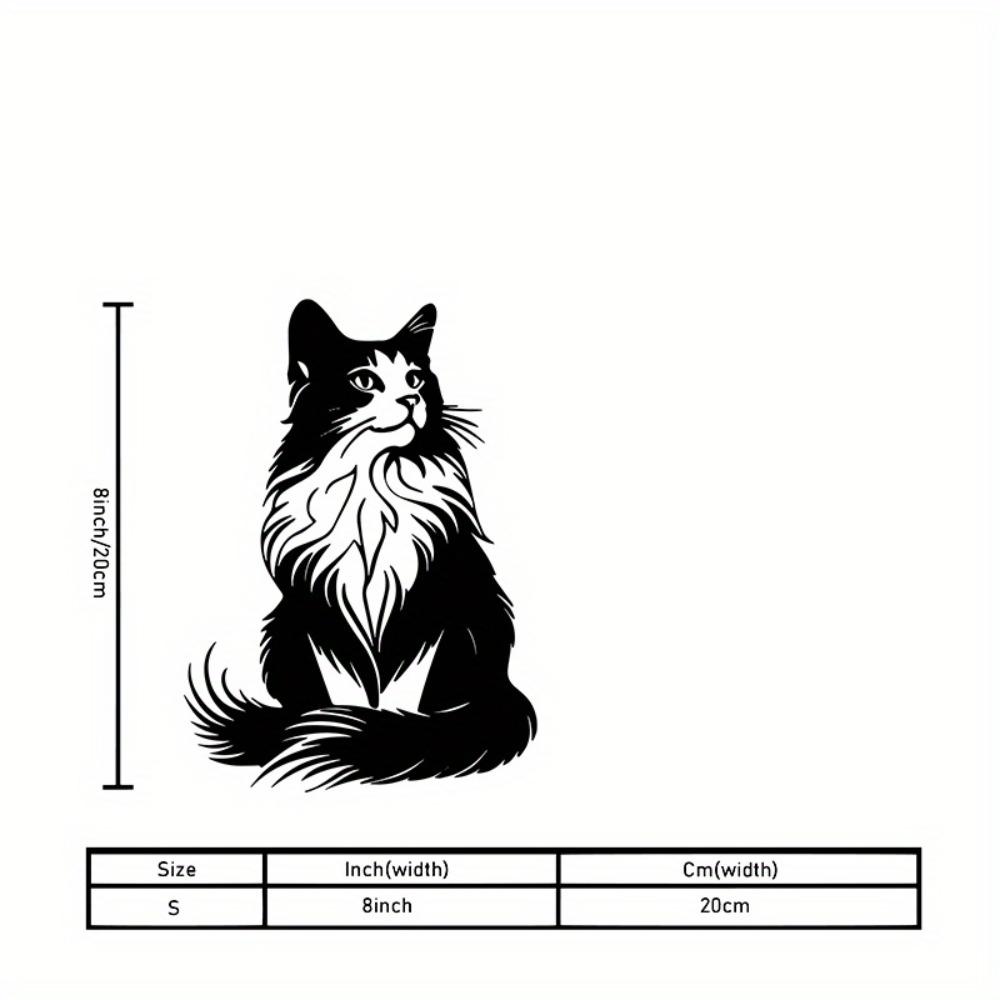 

1pc Vintage Black Cat Metal Wall Art Silhouette Decorative Plaque Durable Indoor Outdoor Home Decor Living Room Bedroom Office Gift Cat Lovers 20cm/8inch