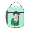 Cartoon Fashion Girl Insulated Lunch Bags for School Office Sport Car Portable Cooler Thermal Bento Box Women Children