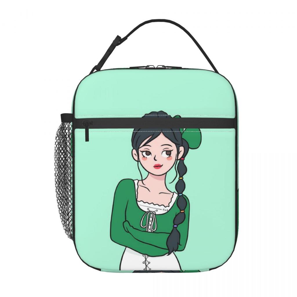 Cartoon Fashion Girl Insulated Lunch Bags for School Office Sport Car Portable Cooler Thermal Bento Box Women Children