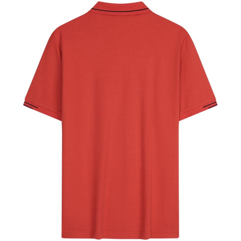 Calvin Klein Business Casual Commuter Simple Logo Cotton Trim Short Sleeve Polo Shirt Men tops K112477
