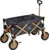 CAPTAIN STAG Outdoor Wagon Compact Carry with Storage Bag and Front Wheel Aging Gray x Camp Out 4-Wheel Stopper, Tan, UL-1080