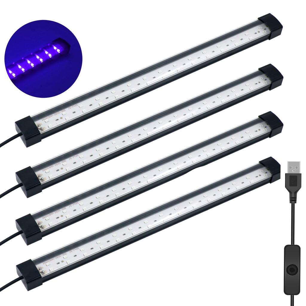 365-395nm Schwarzlichtleiste 10W UV-Lampe 5V USB-Stecker mit Schalter UV-Streifenlichter LED Schwarzlicht für Glow Party Halloween-Beleuchtung