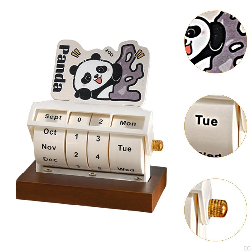Panda Themed Rotary Desk Calendar for Home And Office Use