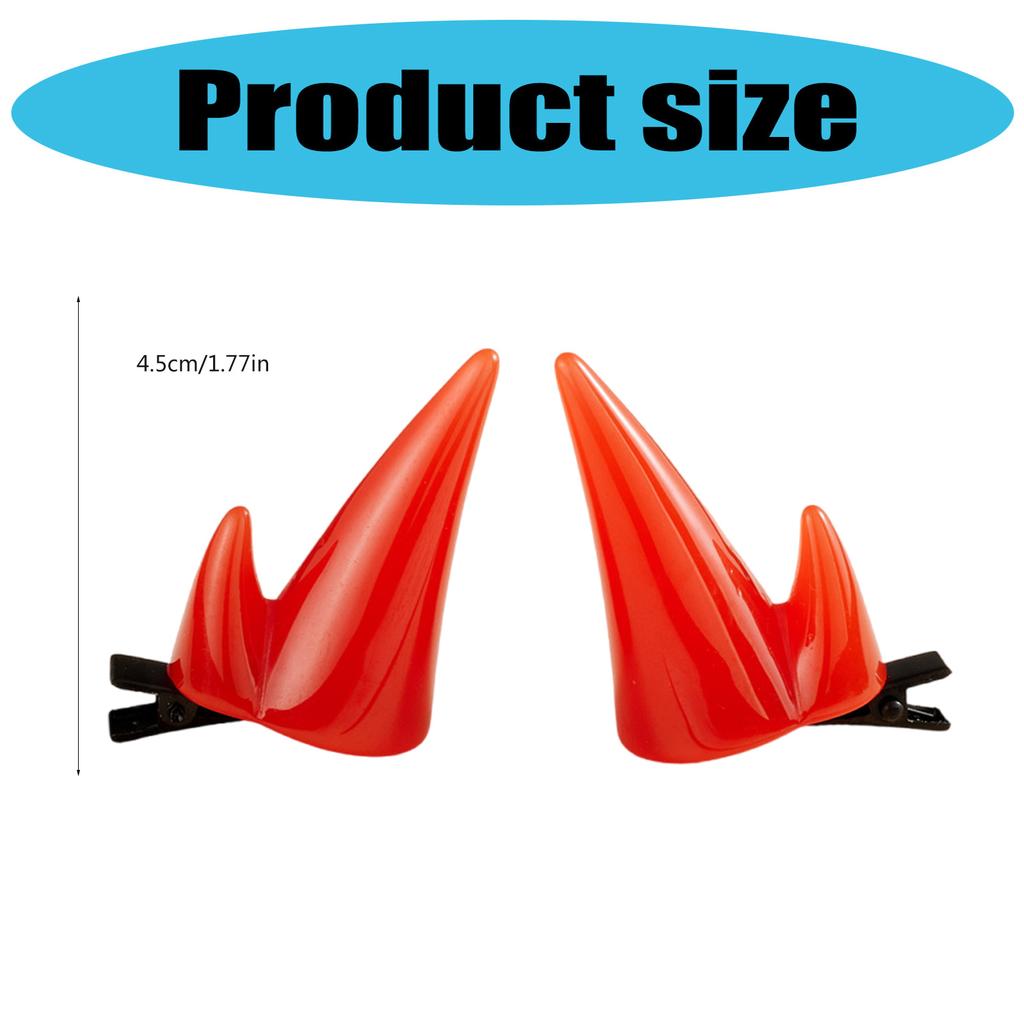 2PCS Devil Horn Hair Clip For Halloween Cosplay Costume Party Hair Accessories Cartoon Hairpins For Women Girls Adults