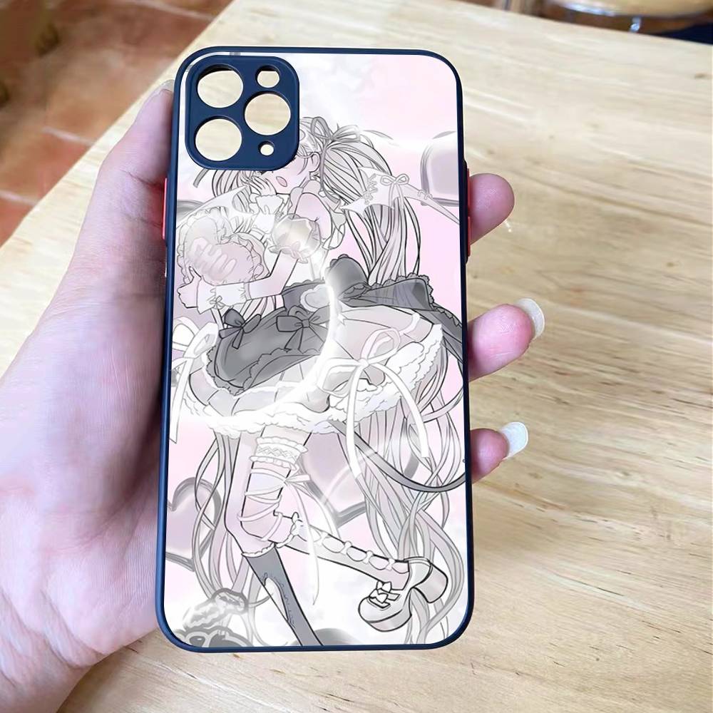 Angel tsundere girl anime cute frosted Shockproof For iPhone 16 15 11 12 13 14 Pro Max X XR XSMAX Mini Phone Case