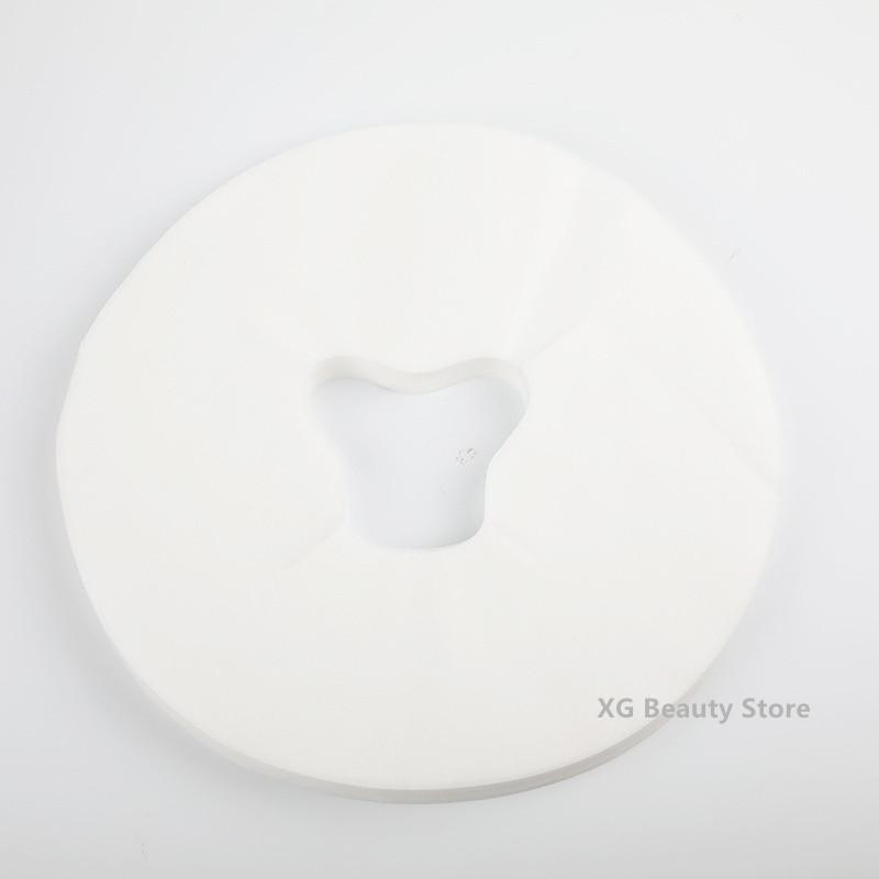 

100 шт./пакет Одноразовые простыни для массажного стола из нетканого материала, подушки для подголовника, чехол с отверстием для лица, аксессуары для тату белый