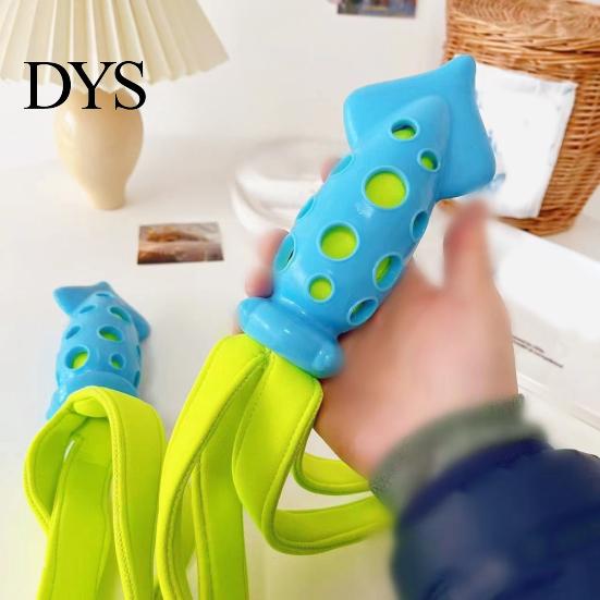 Creative Octopus Shape Dog Toy Squid Chew Toy, Interactive Tug Squeaky Pet Molar with Toys Fabric Strips, Waterproof for Dogs, Stress Relief