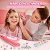 Kit Carimbo de Joias para Cabelo Joias Brilhantes para Cabelo para Meninas Ferramenta de Penteado Brinquedo com Diamantes Brilhantes Reutilizáveis Brinquedo de Faz de Conta Presentes