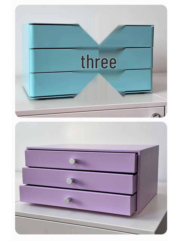 Wrought Iron Multi-layer Desktop Storage Box with Drawers for Keys, Combs, and Cosmetics