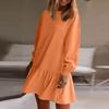 Women's  Long Sleeve Pullover Top Knit Ribbed Knit Patchwork Sweatshirt Dress Casual  Dresses