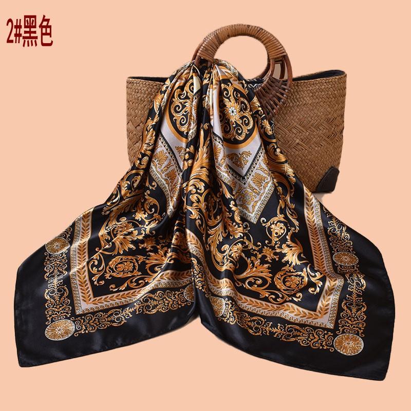 Spring and summer scarves, high-end totem printing versatile decorative scarves, headscarves, silk scarves 91 high-quality satin square scarves