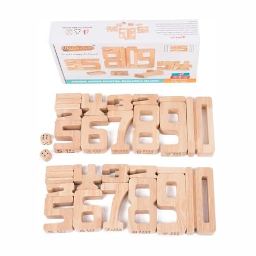 

JVILEX Number Toy Building Blocks, Colorful Wooden Balance Blocks (Set of 28) (Natural) [Parallel Import]