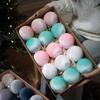 Fabric-Wrapped Christmas Ball Set: Pink, Blue & Champagne Tree Decorations
