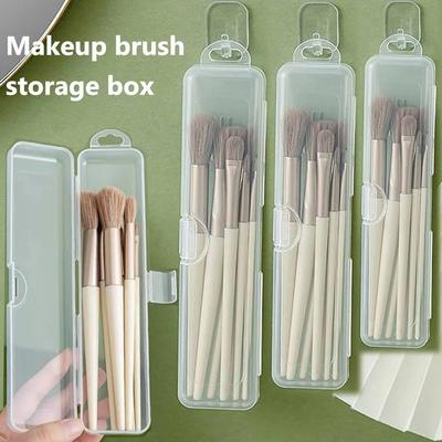 1 Stück Transparenter Kunststoffbox-Organizer mit Deckel Beauty-Tools Langlebige Make-up-Pinsel Aufbewahrungsbox