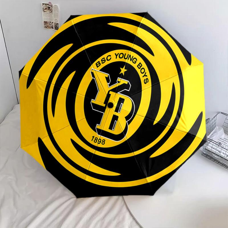1 PC Automatic Folding Umbrella - Bvb Pattern Portable Foldable Design With 8 Ribs Christmas Birthday Gifts