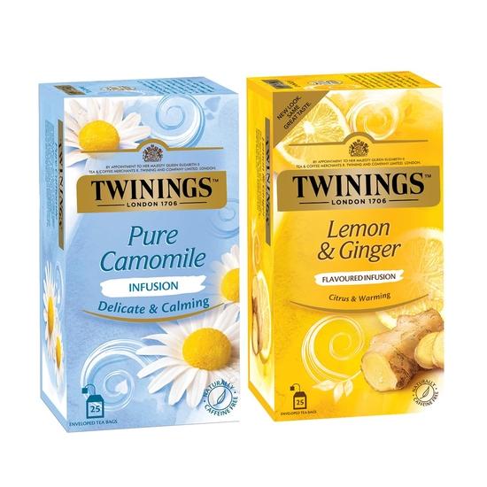 Twinings Super Saver Combo (25s LEMON & GINGER TB HS +25S CAMOMILE TB HS