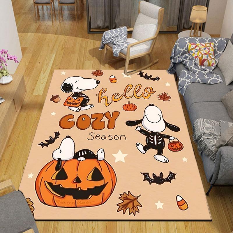 1Pc Snoopy'S Halloween Night Rug Office Carpet Indoor Outdoor Doormat Nonslip Soft And Comfortable Living Room Christmas Halloween Gift D918100