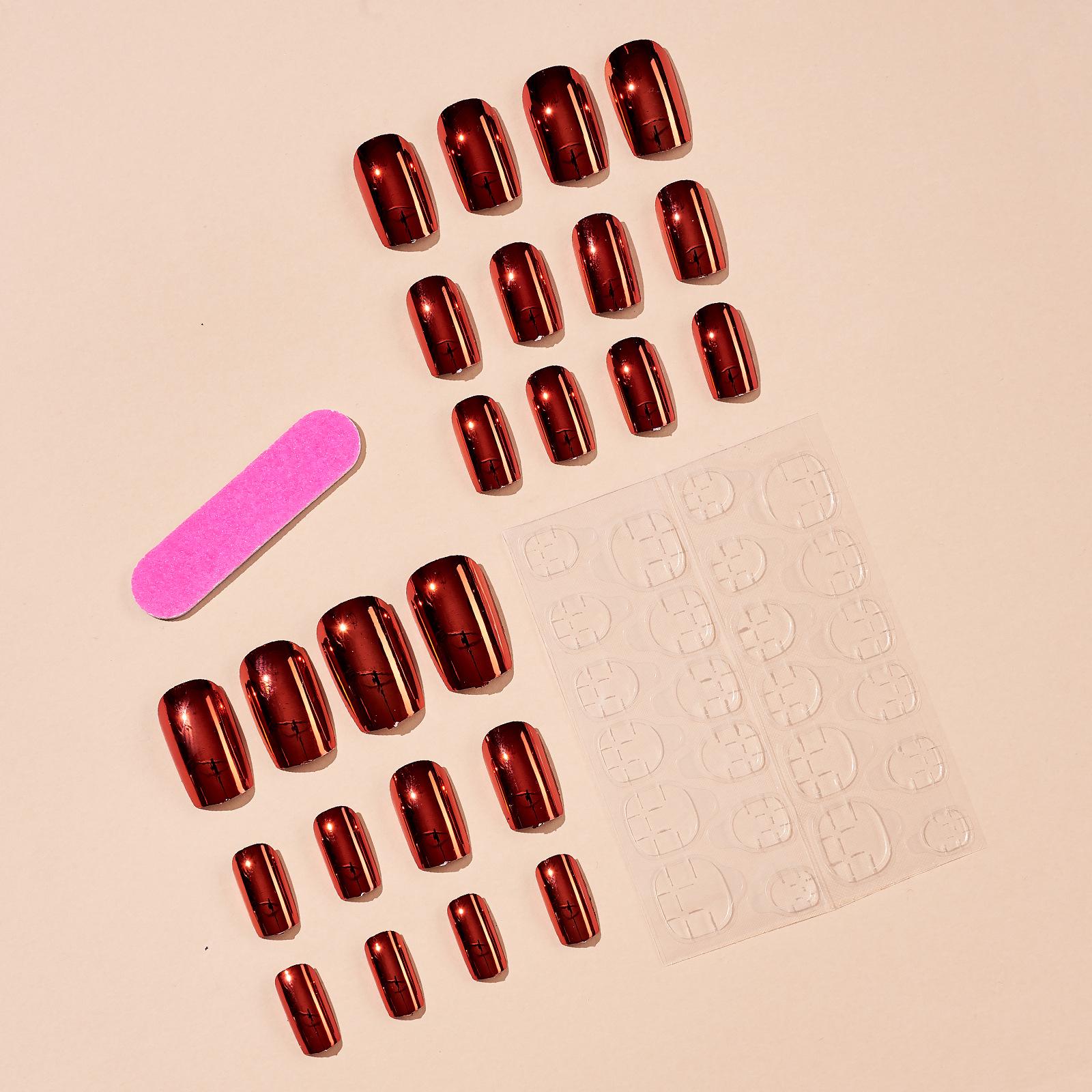 

Красные зеркальные накладные ногти прямоугольной формы - Эксклюзив для трансграничной торговли