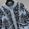 2026 Fall Winter Heavy Embroidered Sequin Denim Jacket Women Vintage Streetwear Trendy Outerwear