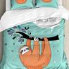 3pcs Bedding Set Cute Animal Sloth Home Textile Duvet Cover Pillow Case Boy Kid Teen Girl Bedding Covers Set