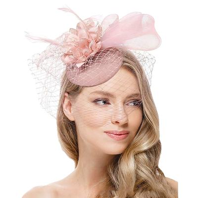Kadınlar için Fascinatör Şapkalar 20'ler 50'ler Vintage Pillbox Şapka Kentucky Derby Fascinatörleri Çiçekli Tül Saç Tokası Düğün Çay Partisi Şapkası