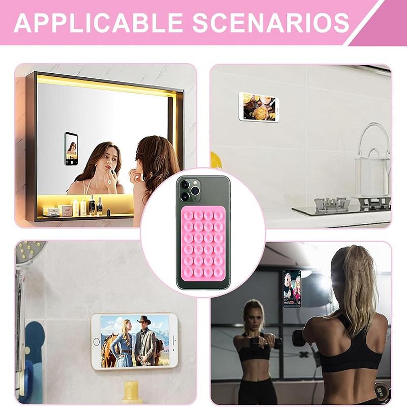 Siliconen Dubbelzijdige Zuignap Telefoonhouder Multifunctionele Antislip Plakkerige Handsfree Mount voor Douche Badkamer Keuken Muur & Spiegel