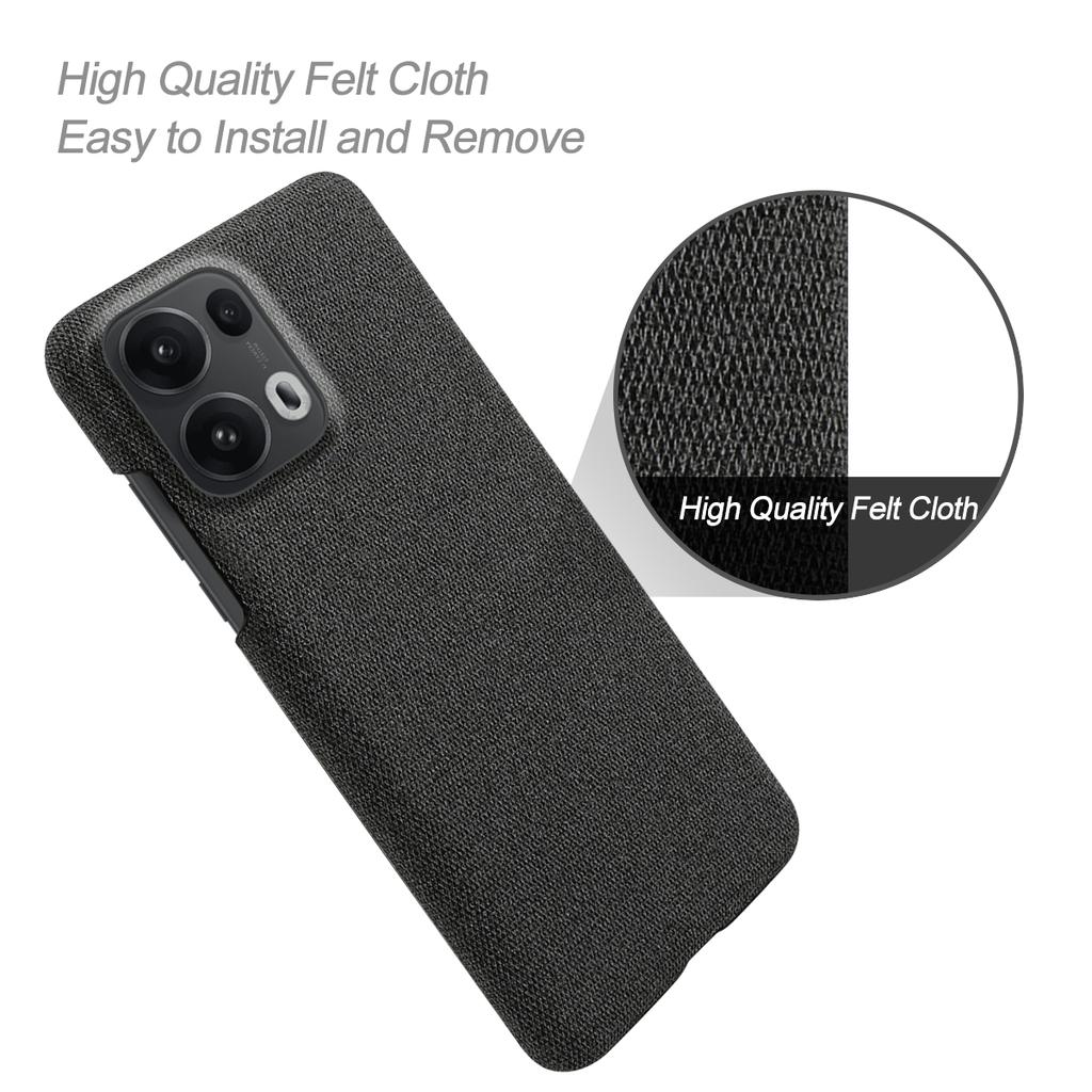 For Oppo Reno13 Pro 5G Phone Case Cloth Texture Anti-Scratch Protective PC Back Cover