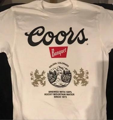 Unisex Shirt Cotton Oversize Large Size Coors Banquet Beer Brand Tshirt