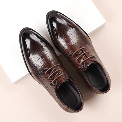 Men'S Business Dress Leather Shoes Leather High-End Brock Shoes British Style Wedding Men'S Shoes First Layer Cowhide Shoes