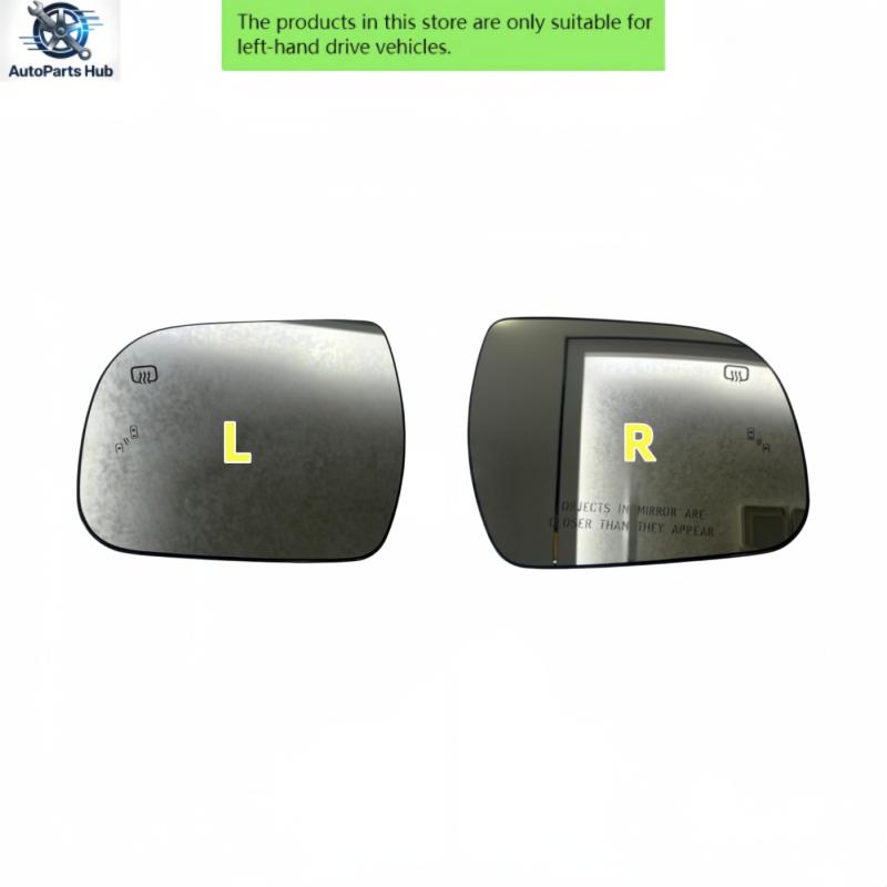 Rearview Mirror Glass with Heated Blind Spot Warning for Toyota Sienna 2014- Models