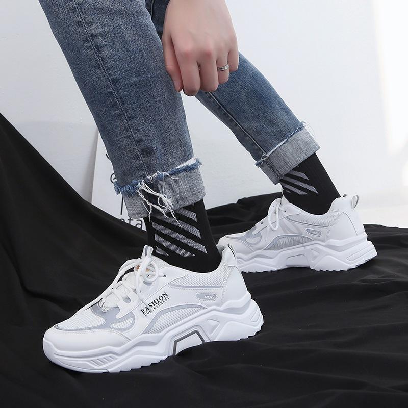 2024 New Hot Fashion Men's Sports Casual Shoes Lace Up White Shoes Comfortable Breathable Student Trend Board Shoes Men21
