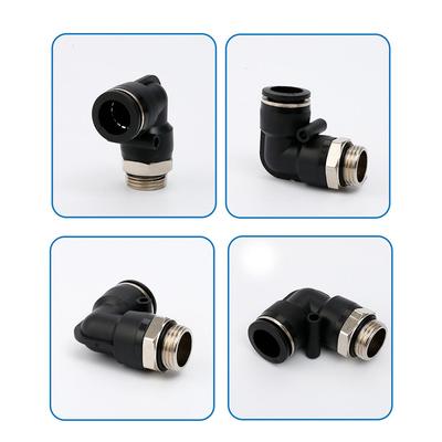 Außengewinde-Winkelstück-Schnellverbinder DIY-Legierung Schnelleinsatz Pneumatische Armatur Luftschlauch PL4 6 8 mm Pneumatischer Verbinder PL-Serie