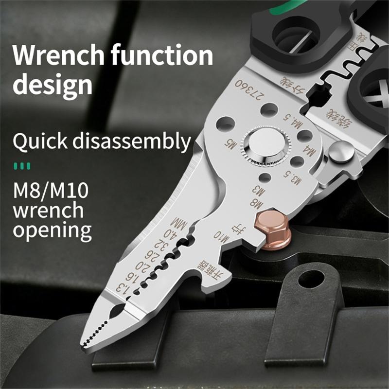 Professional Multifunctional Steel Wire Stripper Pliers Cutter Wire Crimper For Electrical Work And Home Repair