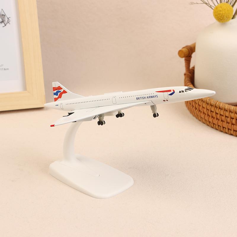 20Cm British Concorde Alloy Aircraft Model With Landing Gear Airliner Alloy Diecast Air Plane Model Toys Collection Ornament