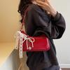 New simple high-quality texture pu candy-colored bow women's armpit bag shoulder messenger bag
