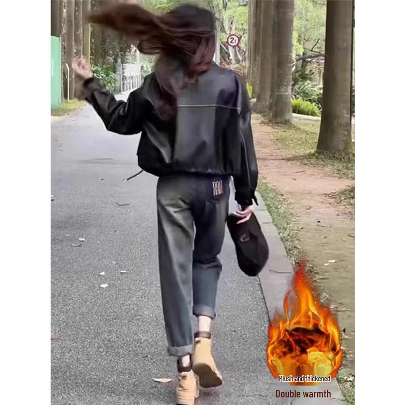 

Women s Plus Size Fleece-Lined High Waist Carrot Jeans - Slimming, Cropped, Winter-Ready Harem Pants S