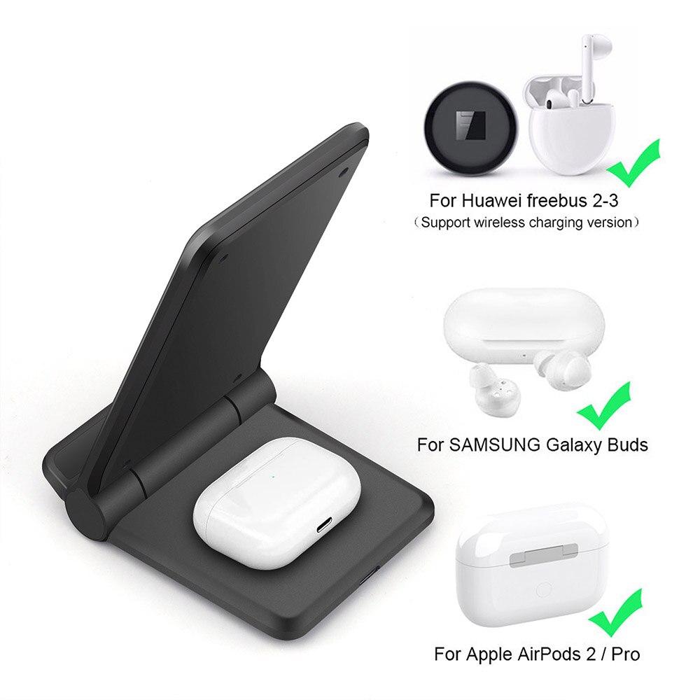 Buy 20W Qi Wireless Charger Stand For iPhone 12 11 XR XS X 8 Samsung S21  S20 Foldable Fast Charging Dock for Galaxy Buds Airpods Pro at affordable  prices — free shipping,