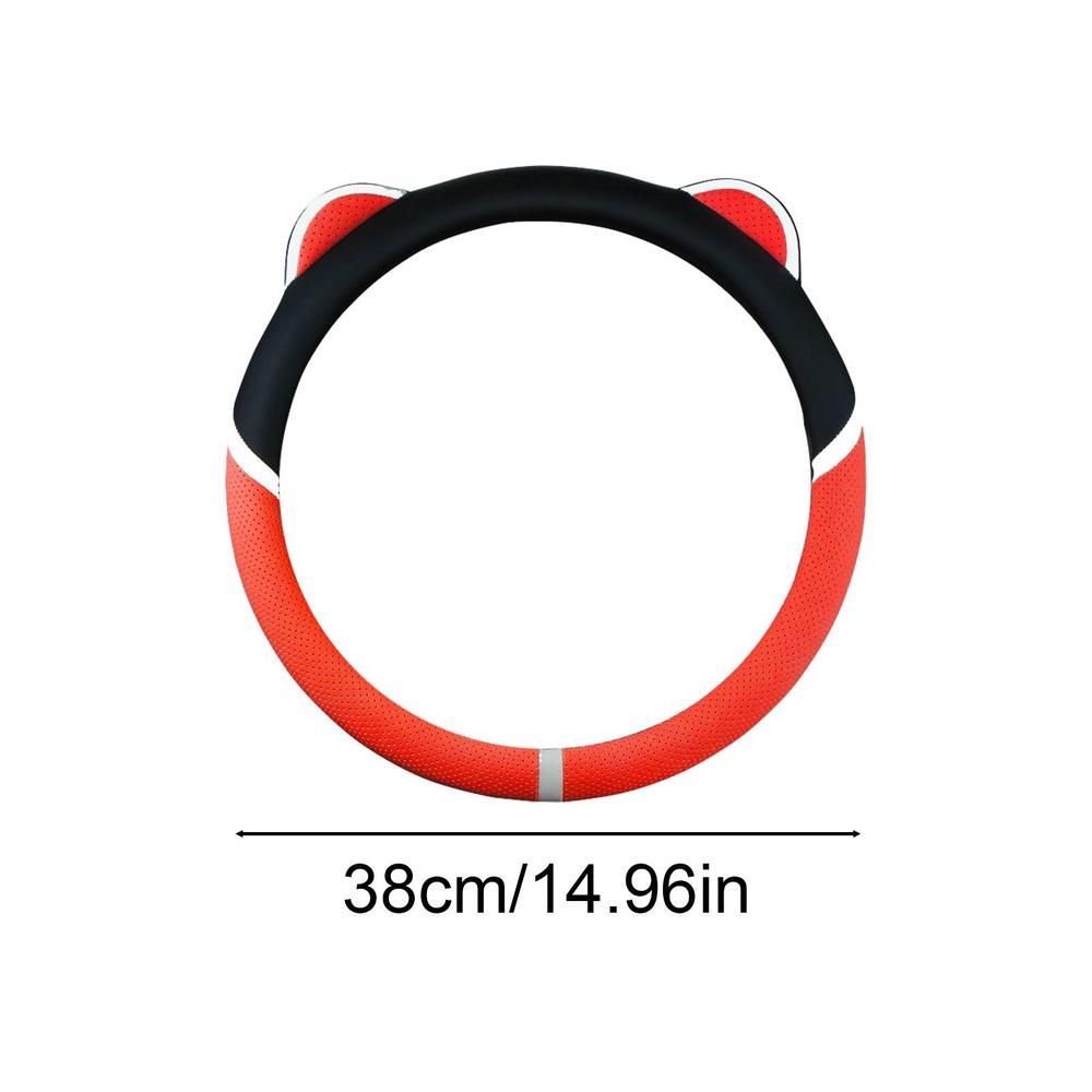 

Чехол на руль автомобиля, симпатичные автомобильные аксессуары, чехол на руль с ушками, универсальный удобный защитный чехол на руль автомобиля для транспортного средства красный