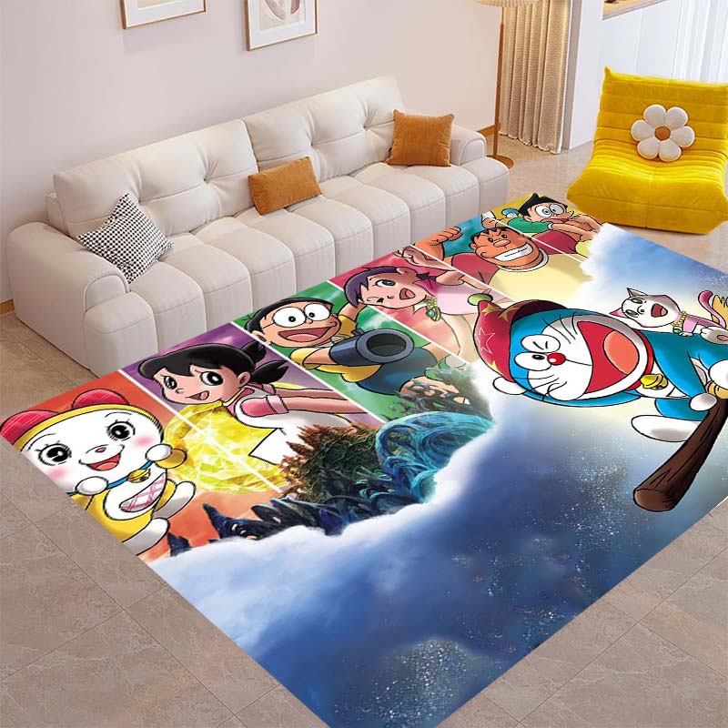 Cute Doraemon Rug, Suitable for Playrooms, Bedrooms, Living Rooms, Sofas, and Other Home Décor; Non-slip Children's Mat.