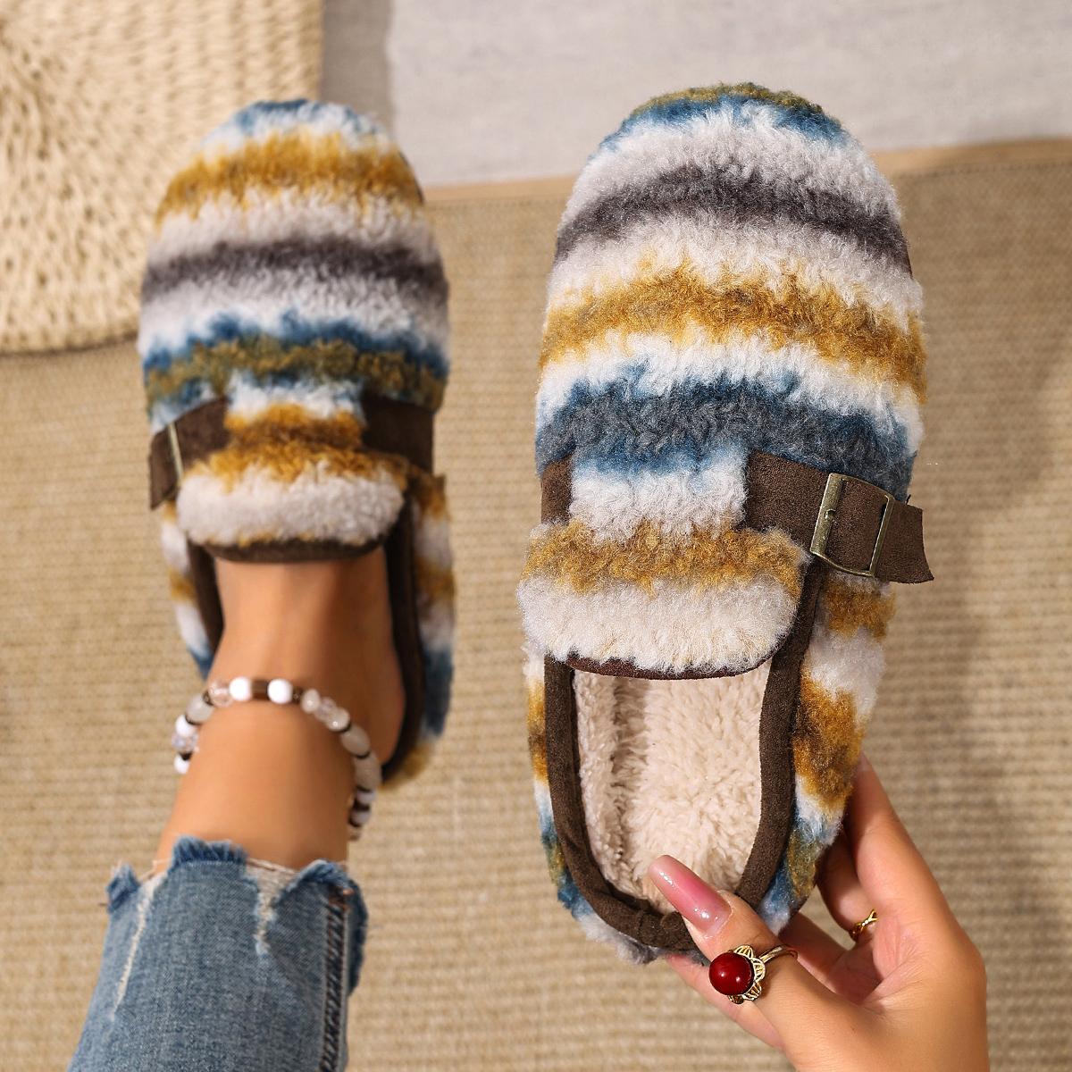 

Модные зимние парные тапочки Теплые плюшевые домашние тапочки для мужчин и женщин Уютные нескользящие комнатные пушистые тапочки Модные домашние шлепанцы Женские 36-37