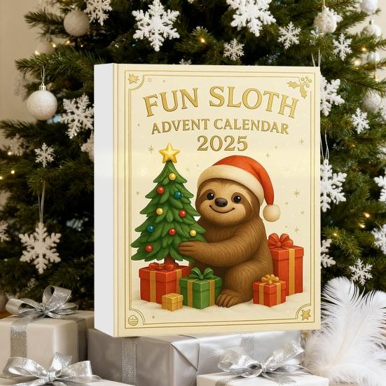 Faultier Adventskalender Lustige Weihnachtsdekoration 24 Acryl Faultier Sammlerstücke 24-Tage Countdown Kalender Weihnachtsgeschenk für Faultierliebhaber