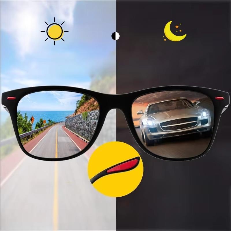 2025 Fashion Night Vision Glasses PC Frame Polarized Sunglasses Men Outdoor Sport Glasses Day Driver Night lens Goggles