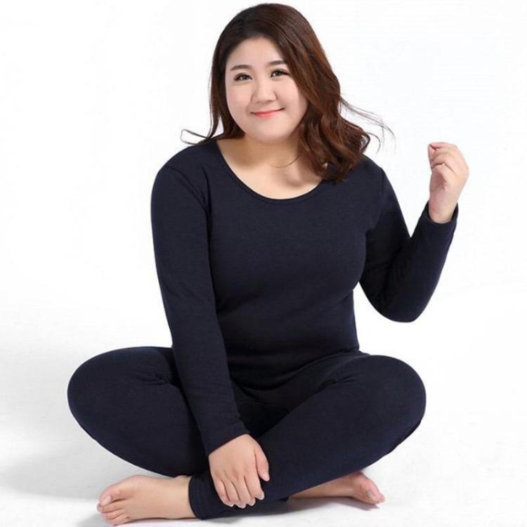 Set Termico Caldo 2 Pezzi Alta Qualità Taglie Forti Donna Long Johns Monocolore Set Sagomati M 10XL