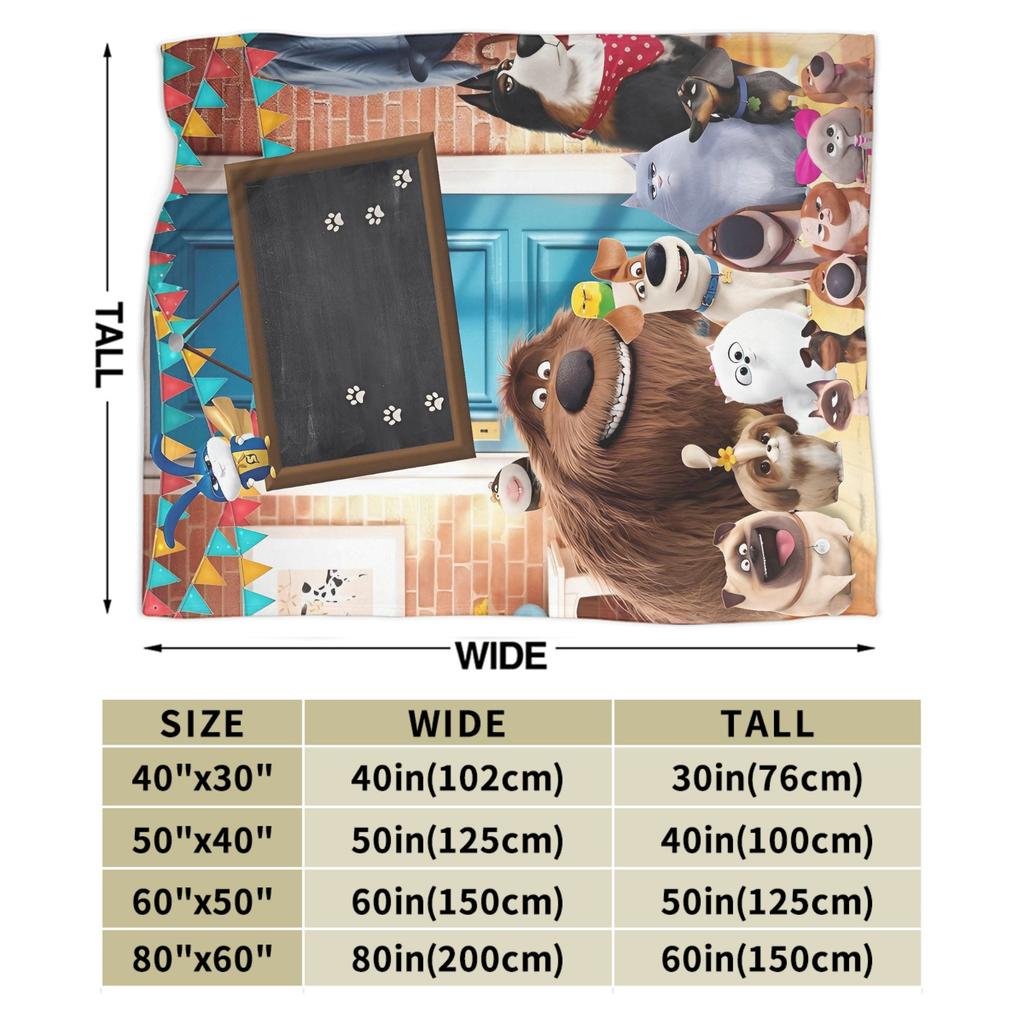 The Secret Life of Pet Flannel Blankets Winter Movie Soft Warm Bedding Throws for Girls Boys Living Room Aesthetic Bedspread