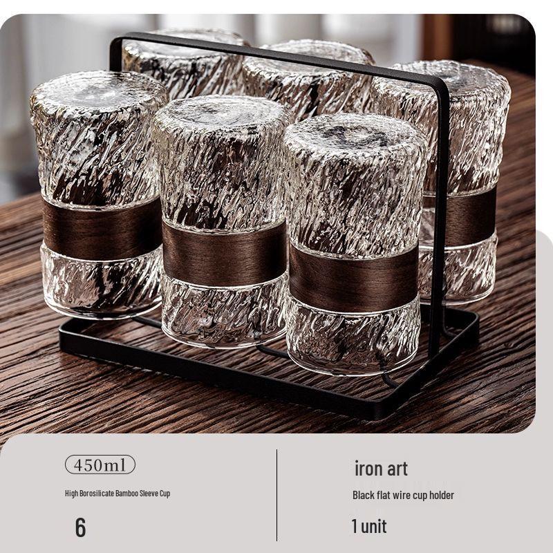 Jiakangming Embossed Heat-Resistant Glass Cup Set